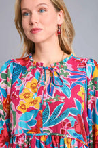 Sarah Express Women’s Plus Size Textured Notched Balloon Sleeve Blouse
