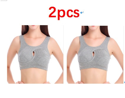 Women's Plus Size Wireless Cotton Comfort Bra Removable Padding