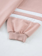 Sarah Express Women's Contrast Trim Round Neck Top and Pants Set