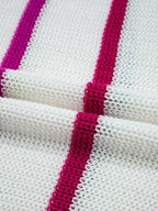 Sarah Express Women's Striped Drop Shoulder Crew Neck Sweater