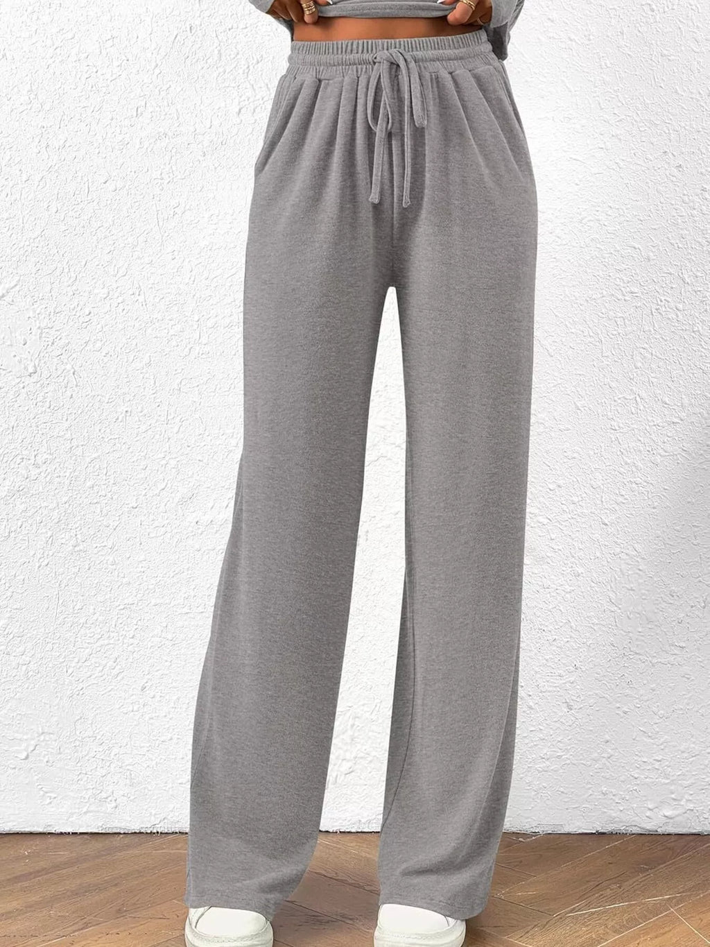 Sarah Express Women's Long Sleeve Top and Wide Leg Pants Set - Two Piece Outfit