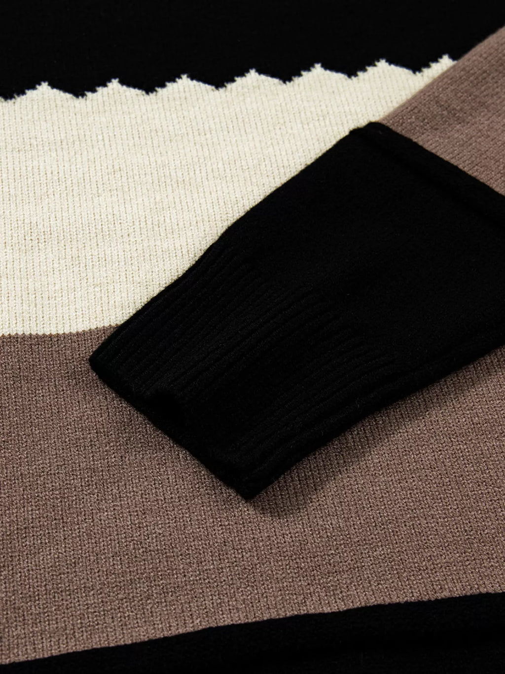 Sarah Express Women's Color Block Crew Neck Drop Shoulder Sweater