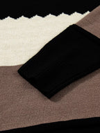 Sarah Express Women's Color Block Crew Neck Drop Shoulder Sweater