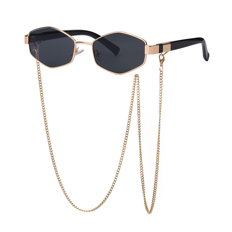 Women's Chain Detail Korean Style Sunglasses UV400 Protection