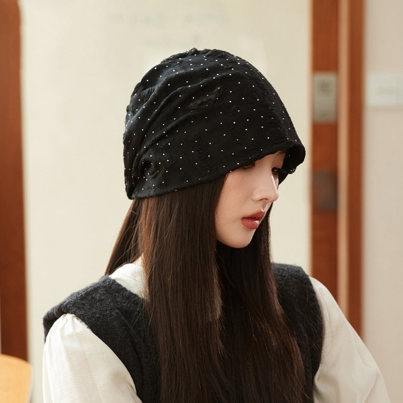 Women's Korean Style Slouchy Beanie Adjustable Textured Knit Winter Hat