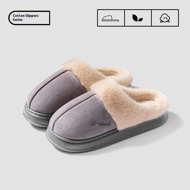 Sarah Express Unisex Winter Fluffy Slides | Cosy Warm Non-Slip Indoor Cotton Slippers Gray