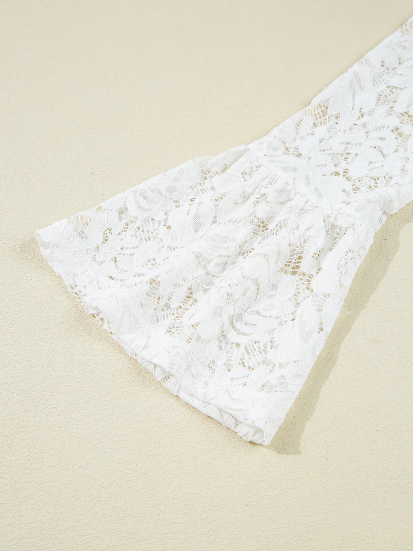 Sarah Express Women's Lace Crochet Bell Sleeve Mock Neck Blouse