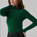 Women's Turtleneck Knit Pullover Sweater Long Sleeve
