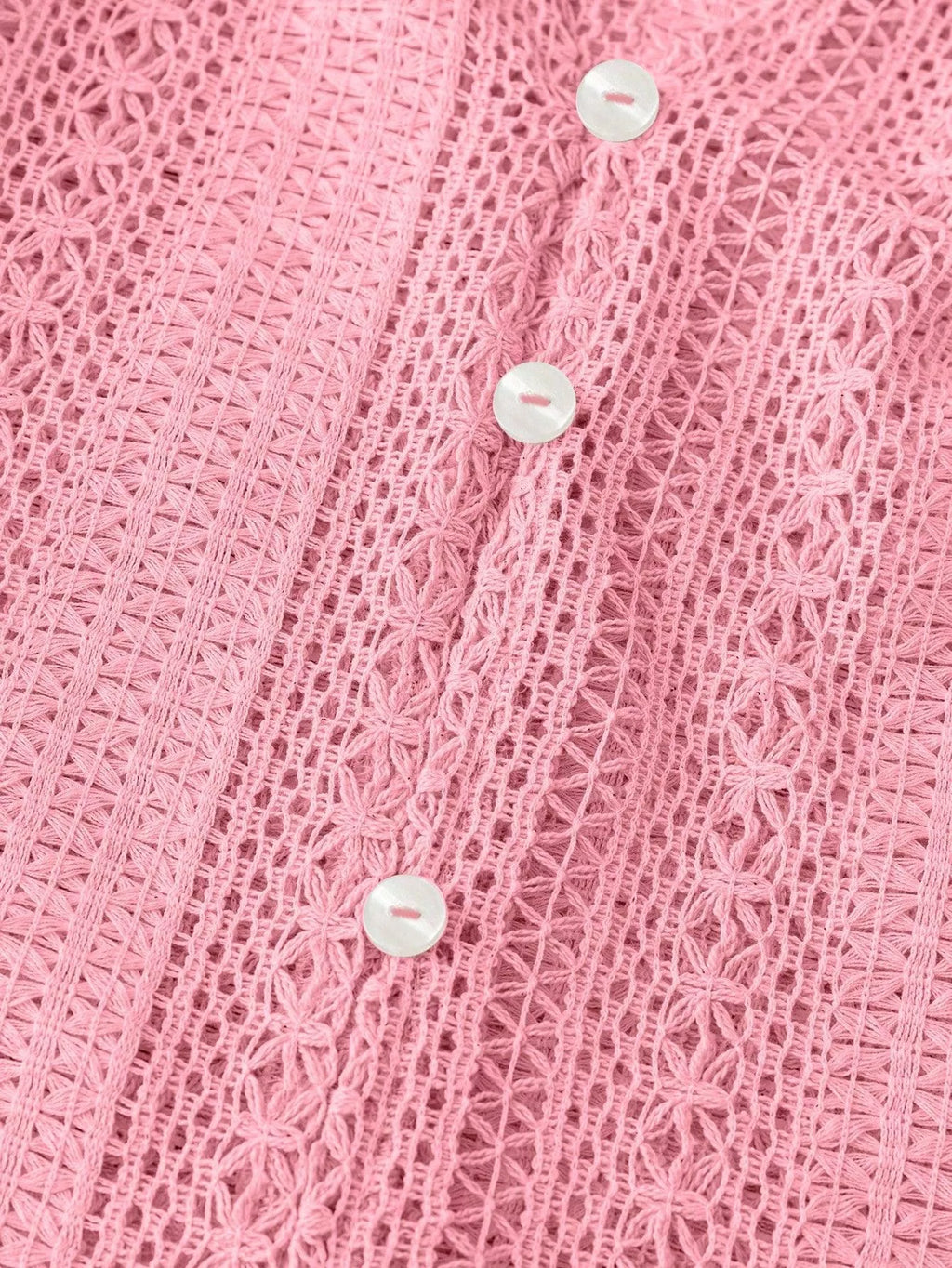 Sarah Express Women's Lace Notched Long Sleeve Shirt - Elegant Button-Up Blouse