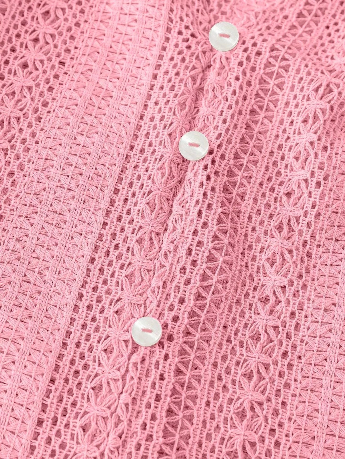 Sarah Express Women's Lace Notched Long Sleeve Shirt - Elegant Button-Up Blouse