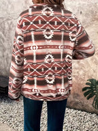 Sarah Express Women's Geometric Half Zip Long Sleeve Sweatshirt