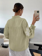 Sarah Express Women's Embroidered Long Sleeve Blouse