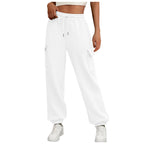 Women's Fleece Lined Baggy Joggers - High Waist Cargo Sweatpants Fall Winter Plus Size