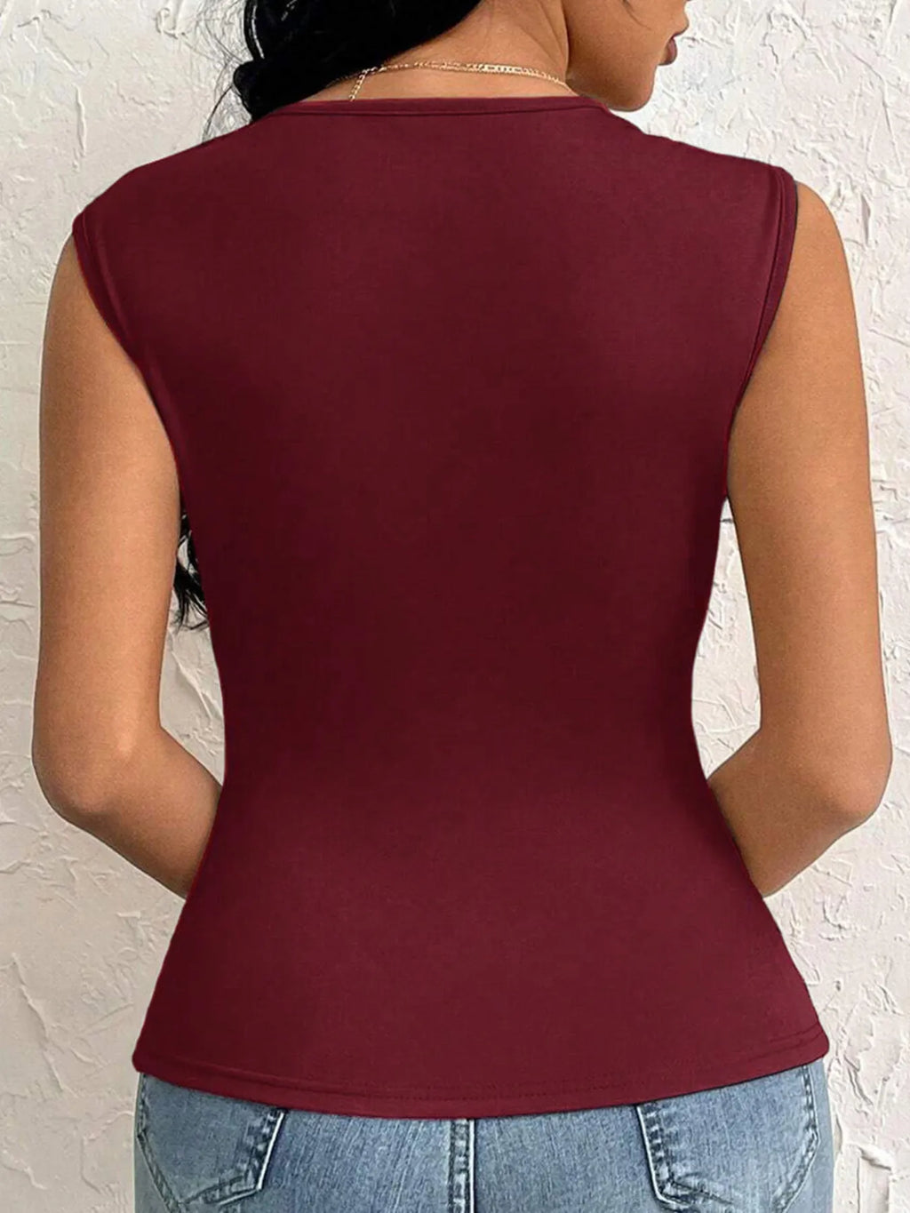 Sarah Express Women's Slit Asymmetrical Tank Top