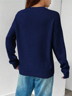 Sarah Express Women's US Flag Round Neck Long Sleeve Sweater