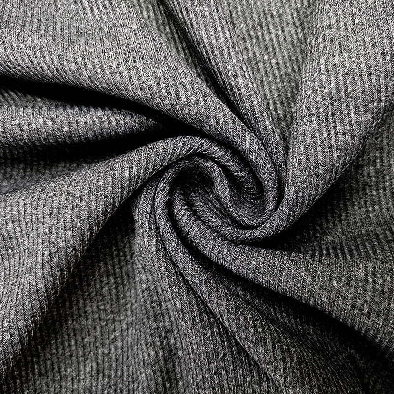 Ribbed Mock Neck Long Sleeve T-Shirt Slim Fit Layering Top