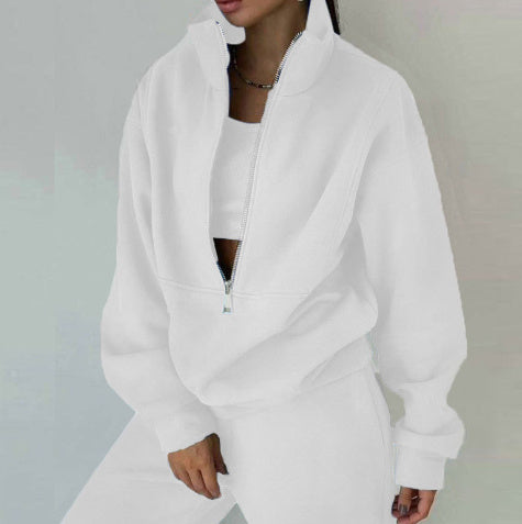 Fleece Sports Casual Three Piece Set Athleisure