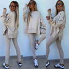 Women's Crew Neck Sweater Top & Pants Set