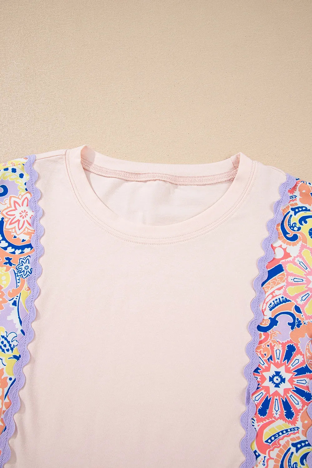 Sarah Express Women's Paisley Print Plaid Long Sleeve Oversized Top