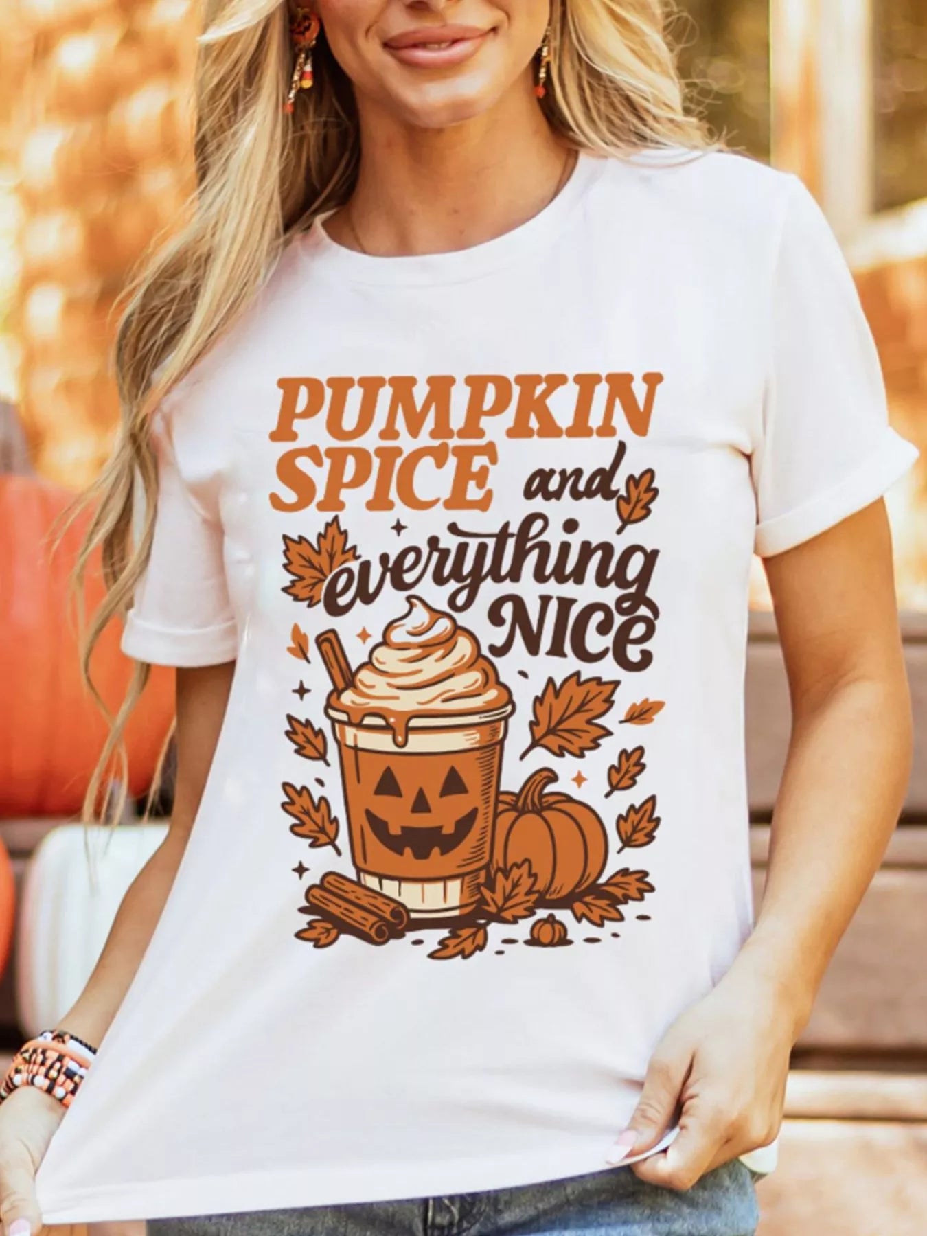 Sarah Express Women's Fall Vibe Thanksgiving Graphic T Shirt