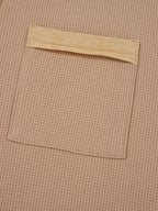 Sarah Express Women's Waffle Textured Tunic Henley Top with Slits