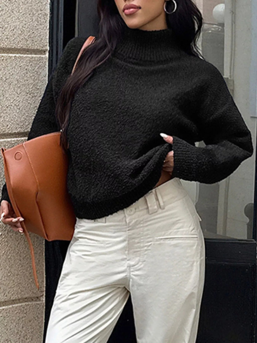 Sarah Express Women's Turtleneck Long Sleeve Sweater