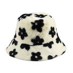 Women's Plush Dome Winter Hat with Floral Accent