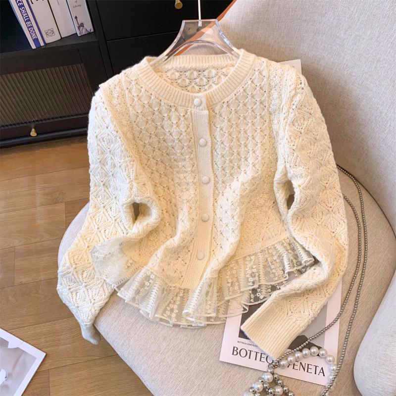 Western Style Knitted Lace Cardigan Women's Outerwear