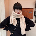Women's Twisted Knit Winter Scarf Soft Plush Long Warm Accessory