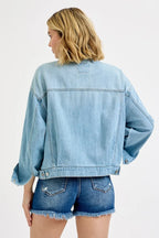 Washed Dropped Shoulder Denim Jacket