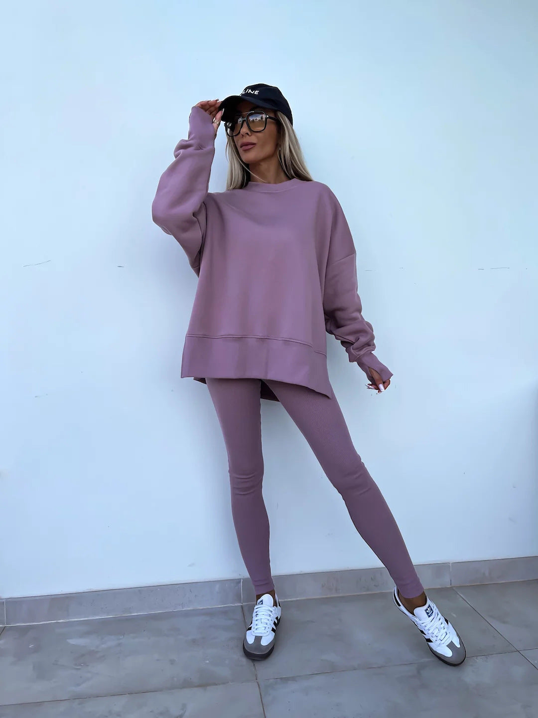 Women's Crew Neck Sweater Top & Pants Set