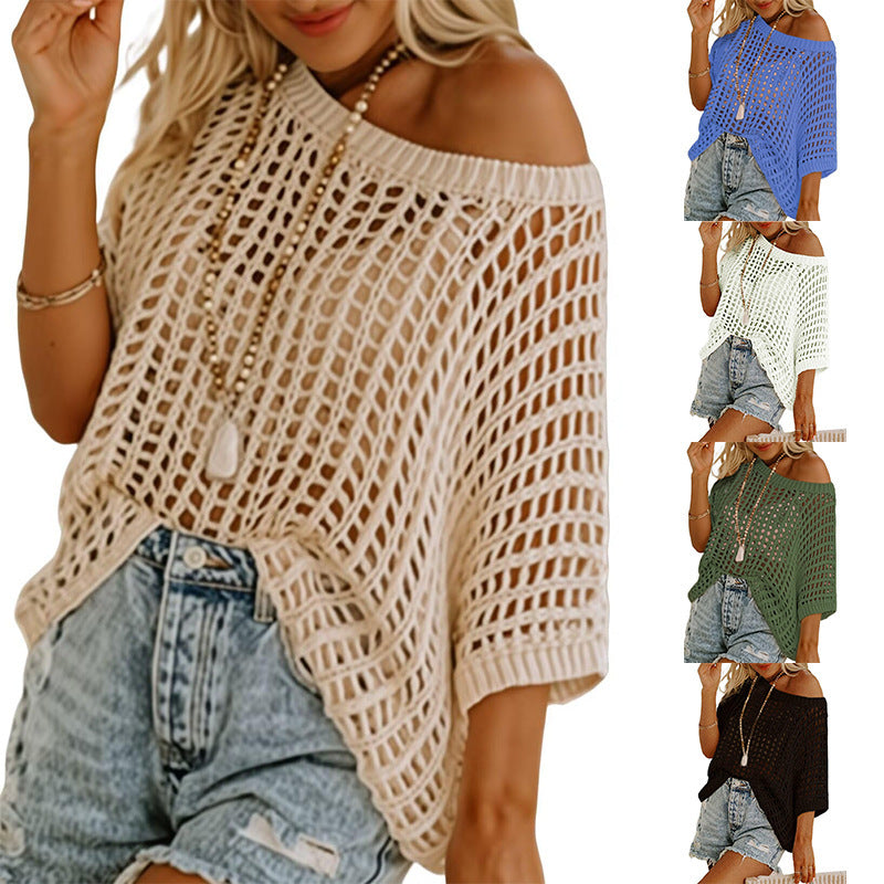 Cutout Empty Top Pullover Beach Cover-up Knitted Sweater