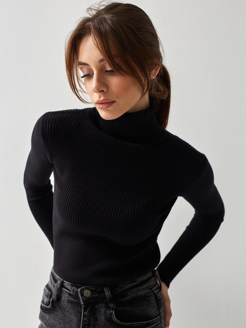 Women's Turtleneck Knit Pullover Sweater Long Sleeve