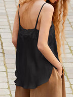 Sarah Express Women's Lace Trim Flowy Cami Top