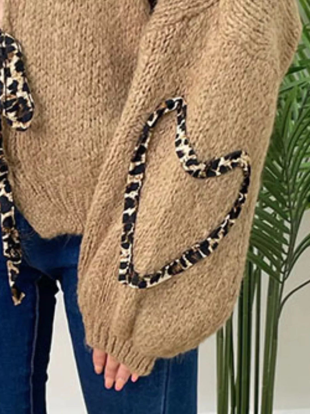 Sarah Express Women's Tie Front Long Sleeve Sweater