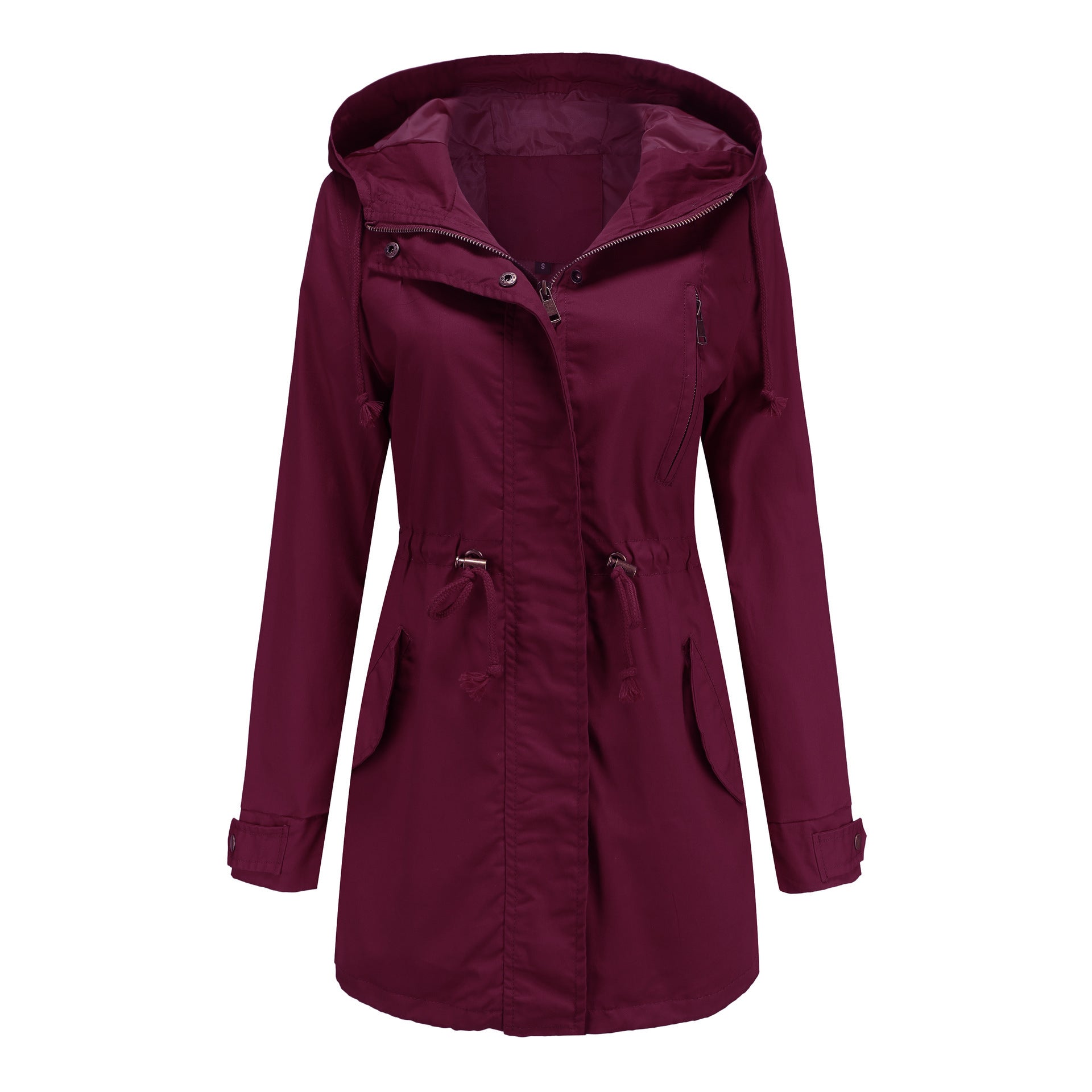 Women's Cotton Anorak Coat - Mid-Length Jacket with Pockets for Spring Fall
