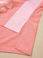 Sarah Express Women's Flower Patched Exposed Seam Oversized T Shirt