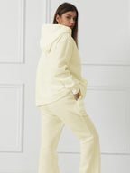 Women's Solid Color Sweatshirt Pants Set - Long Sleeve Casual Loungewear Two-Piece