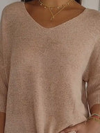 Sarah Express Women's Relaxed Fit Ribbed Hem Sweater Plus Size