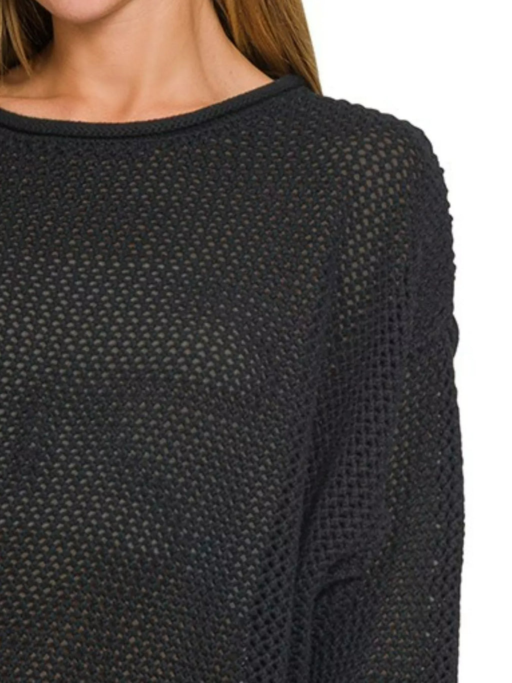 Textured Drop Shoulder Knit Top