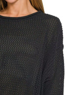 Textured Drop Shoulder Knit Top