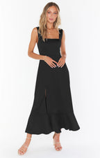 Women's Suspender Maxi Dress Lace-Up Split Ruffled Beach Summer