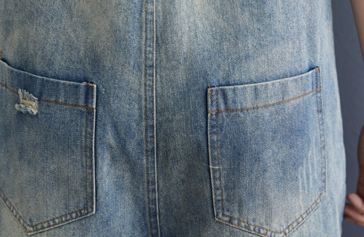 Women's Denim Overalls with Adjustable Suspenders Casual Jumpsuit Romper