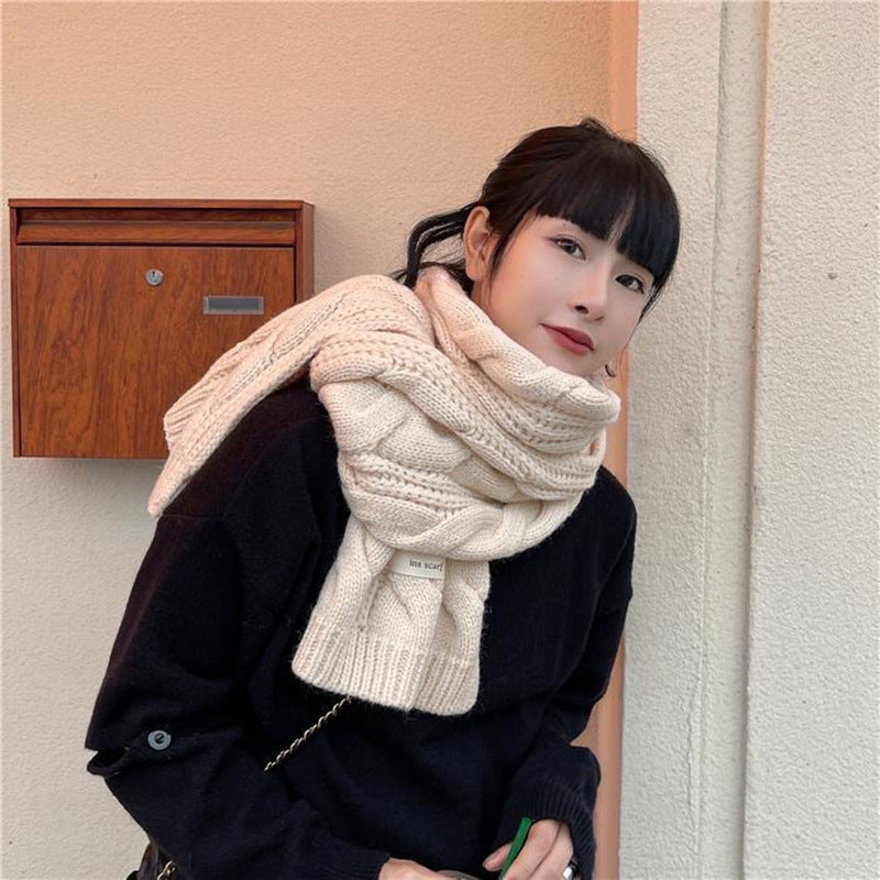 Women's Twisted Knit Winter Scarf Soft Plush Long Warm Accessory