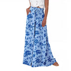 Women's High Waist Wide Leg Pants Casual Polyester Trousers