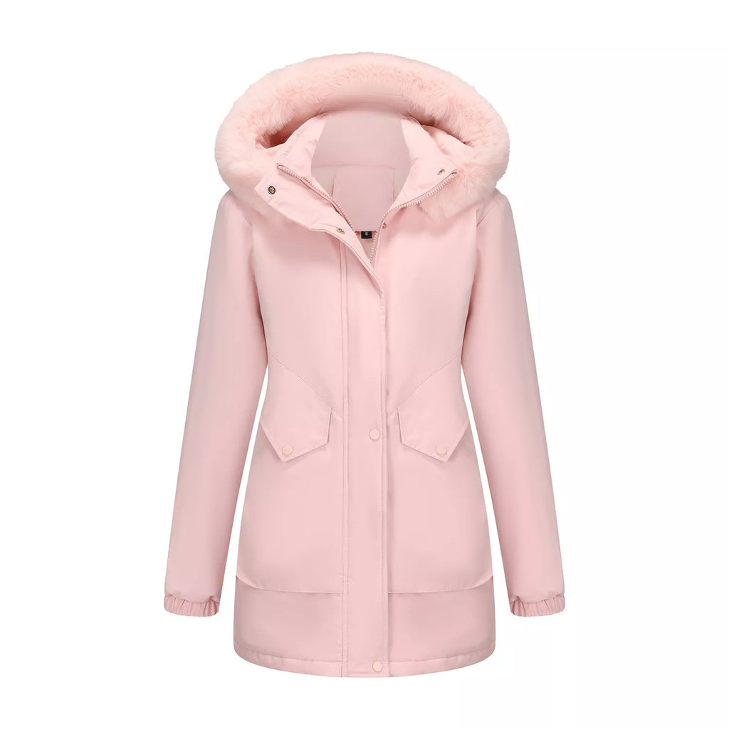 Trendsi Full Size Fur Hooded Warm Winter Parka Outerwear Plus Size