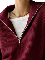 Sarah Express Women's Half-Zip Long Sleeve Sweater