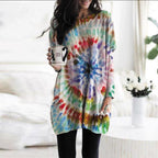Women's Spiral Print Batwing Sleeve Long Sleeve Sweatshirt