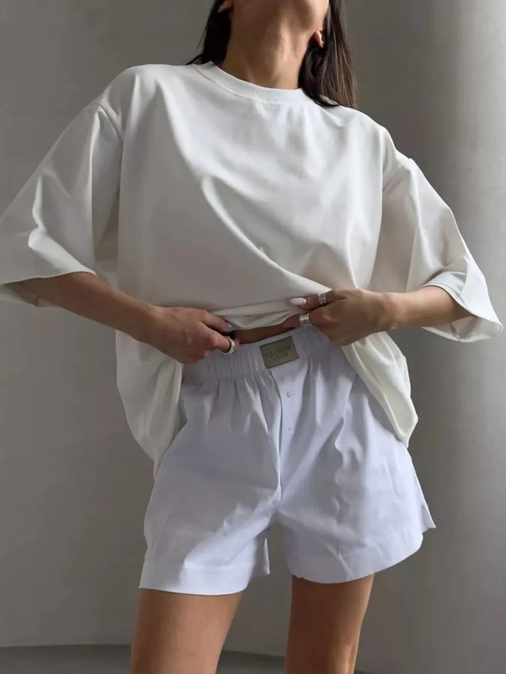 Sarah Express Women's Round Neck Half Sleeve Oversized T-Shirt