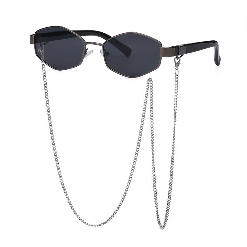 Women's Chain Detail Korean Style Sunglasses UV400 Protection